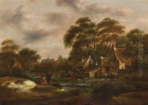 Die Wascherinnen by Nicolaes Molenaer