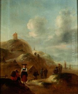 Dunenlandschaft Mit Staffagefiguren by Nicolaes Molenaer