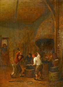 In Der Schmiede by Nicolaes Molenaer