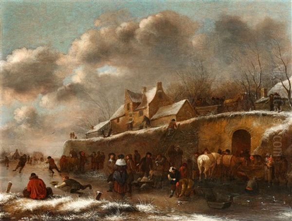 A Village Scene In Winter - view 1