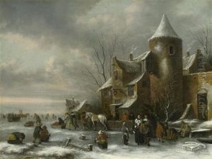 Winterlandschaft Mit Einem Vornehmen Paar Winterlandschaft Mit Einem Vornehmen Paar