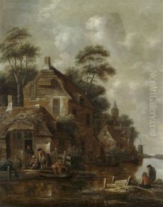 Hollandische Kanallandschaft by Nicolaes Molenaer