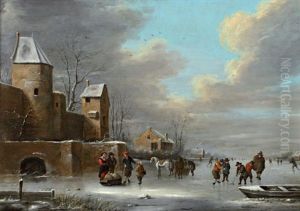 Village Sous La Neige by Nicolaes Molenaer