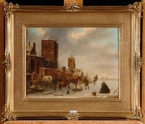 Paysage Hivernal Aux Patineurs