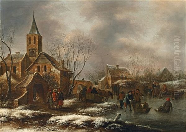 Winterlandschaft Mit Kirchturm - view 1