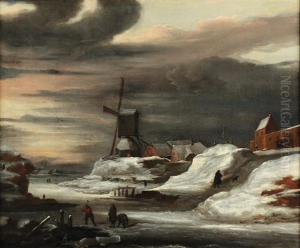 Paysage Au Moulin Enneige - view 1