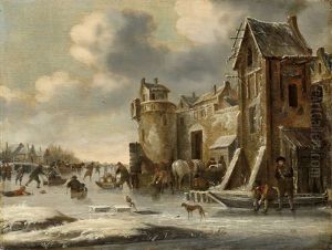 Winterlandschaft by Nicolaes Molenaer