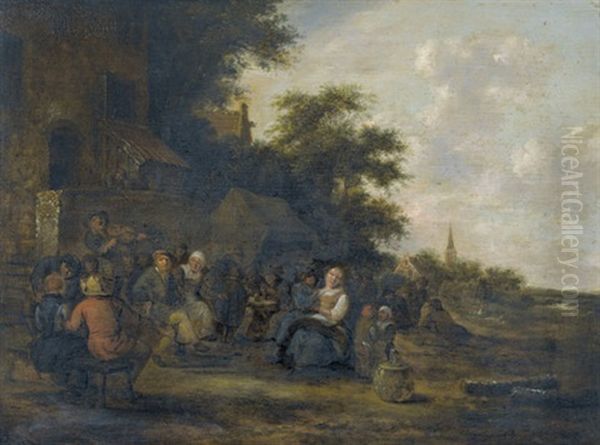 Feiernde Bauern Vor Einer Schenke - view 1
