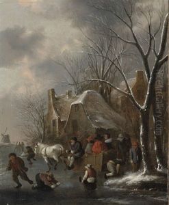 A Winter Landscape by Nicolaes Molenaer