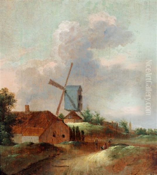 Dorf Mit Einer Windmuhle In Den Dunen - view 1