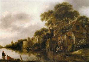 Lavandieres En Bord De Riviere