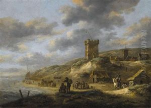 The Beach At Scheveningen With Fishermen Selling Their Catch