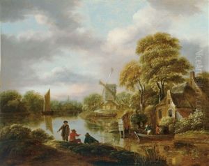 Kanallandschaft Mit Windmuhle by Nicolaes Molenaer