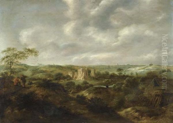 Landschaft Mit Blick Auf Die Ruine Schloss Brederode - view 1