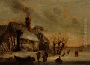 Hollandskt Vinterlandskap by Nicolaes Molenaer