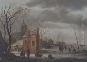 Eisvergnugen Vor Einer Stadt