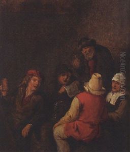 Boors Merrymaking In An Inn by Nicolaes Molenaer