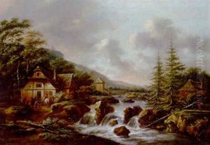 A River Landscape With Peasants At An Inn