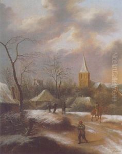 Paysage D'hiver by Nicolaes Molenaer