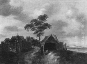Dorfstrase Mit Bauern