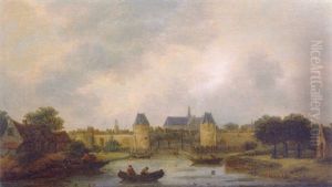 A View Of Haarlem From The North East With The Sint Catrijnenbrug Over The Spaarne With Churches Beyond