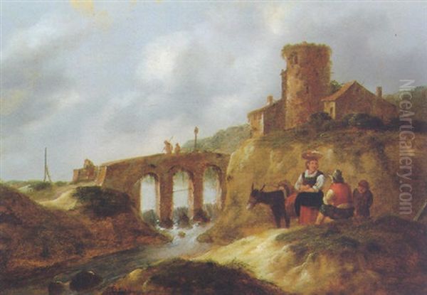 Peasants In A River Landscape - view 1