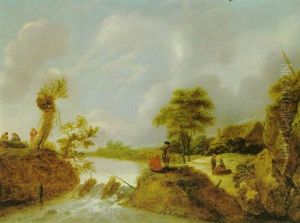 Fluslandschaft Mit Rastenden Fluslandschaft Mit Rastenden