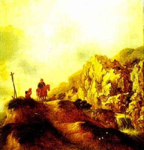 Reiter Auf Einer Pashohe Im Gebirge by Nicolaes Molenaer