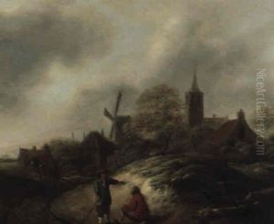 Landschaft Mit Bauern Und Windmuhle Landschaft Mit Bauern Und Windmuhle