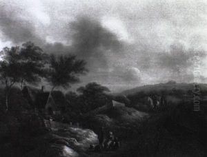 Hugellandschaft Mit Rastenden Bauern by Nicolaes Molenaer