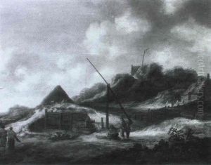 Bauern Am Ziehbrunnen by Nicolaes Molenaer
