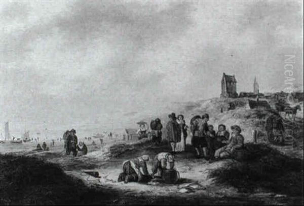 The Beach At Scheveningen With Fisher Folk Unloading Their Catch - view 1