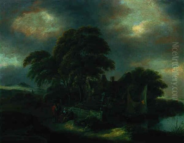 Bauernhauser Am Fluss Mit Rastenden - view 1
