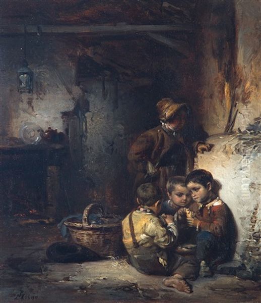 Jongens Spelend In De Deel - view 1