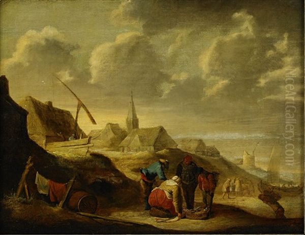 Kustlandskap Med Fiskare - view 1