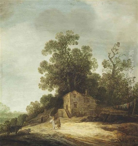A Wooded Landscape With Tobias And The Angel Before A Cottage - view 1