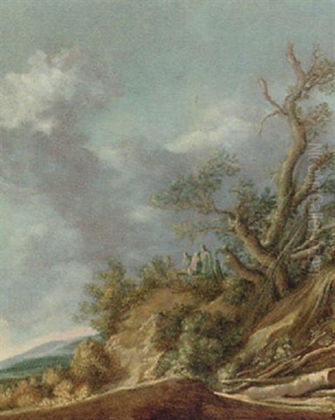 Peasants On A Dune By A Tree - view 1