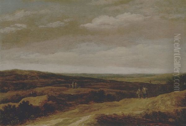 An Extensive Dune Landscape With Travellers - view 1