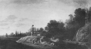 Landschaft Mit Hirten Und Ziegen by Pieter De Molijn