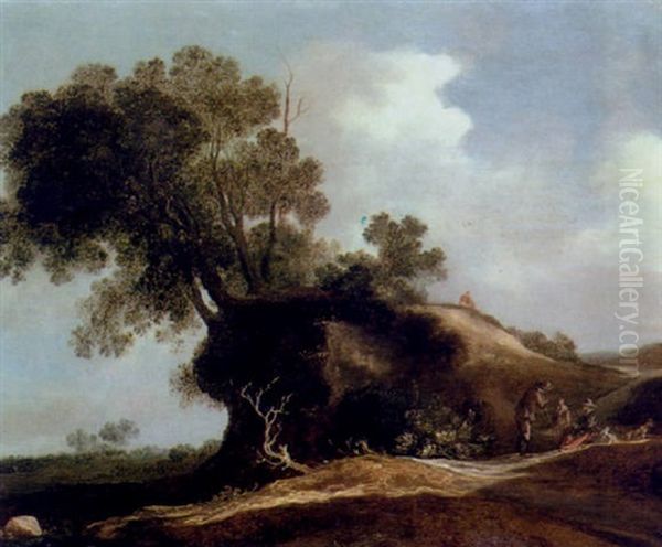 A Family Resting In A Wooded Dune Landscape - view 1