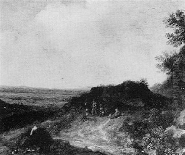 A Dune Landscape With Figures Resting On A Path - view 1