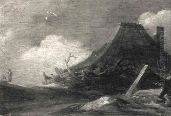 Landscape With Figures By A Fence, A House Beyond - view 1