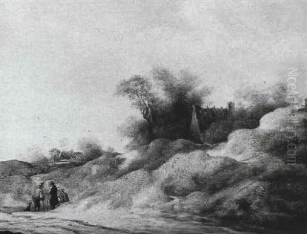 A Dune Landscape With Peasants - view 1