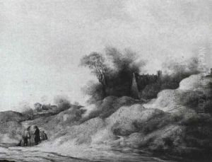 A Dune Landscape With Peasants