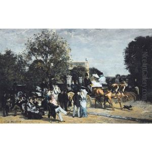 Promenade Au Bois De Boulogne by Auguste de Molin
