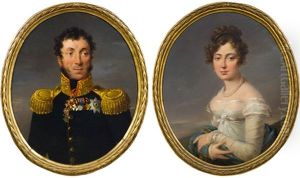 Portrats Von General Pjotr Sergeewitsch Uschakow Und Seiner Gemahlin Maria (pair) by Alexander Molinari