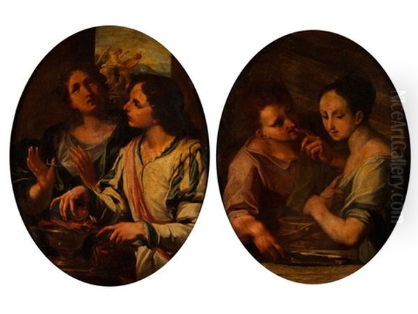 Halbbildnisse Zweier Jugendlicher Personen Im Deutungssinn Von Tugend-allegorien (pair) - view 1