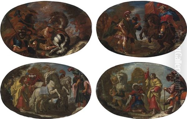 The Conversion Of Saint Paul And The Preaching Of Saint Augustine Of Hippo: Four Paintings by Antonio Molinari