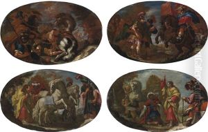 The Conversion Of Saint Paul And The Preaching Of Saint Augustine Of Hippo: Four Paintings by Antonio Molinari