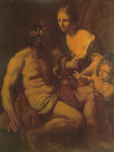 Bacchus And Ariadne With Cupid by Antonio Molinari